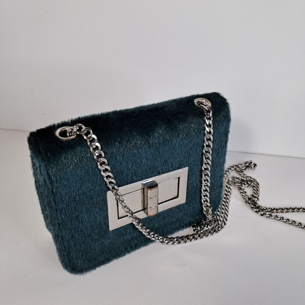Free People Prospect Vegan Green Crossbody Bag Chain Strap